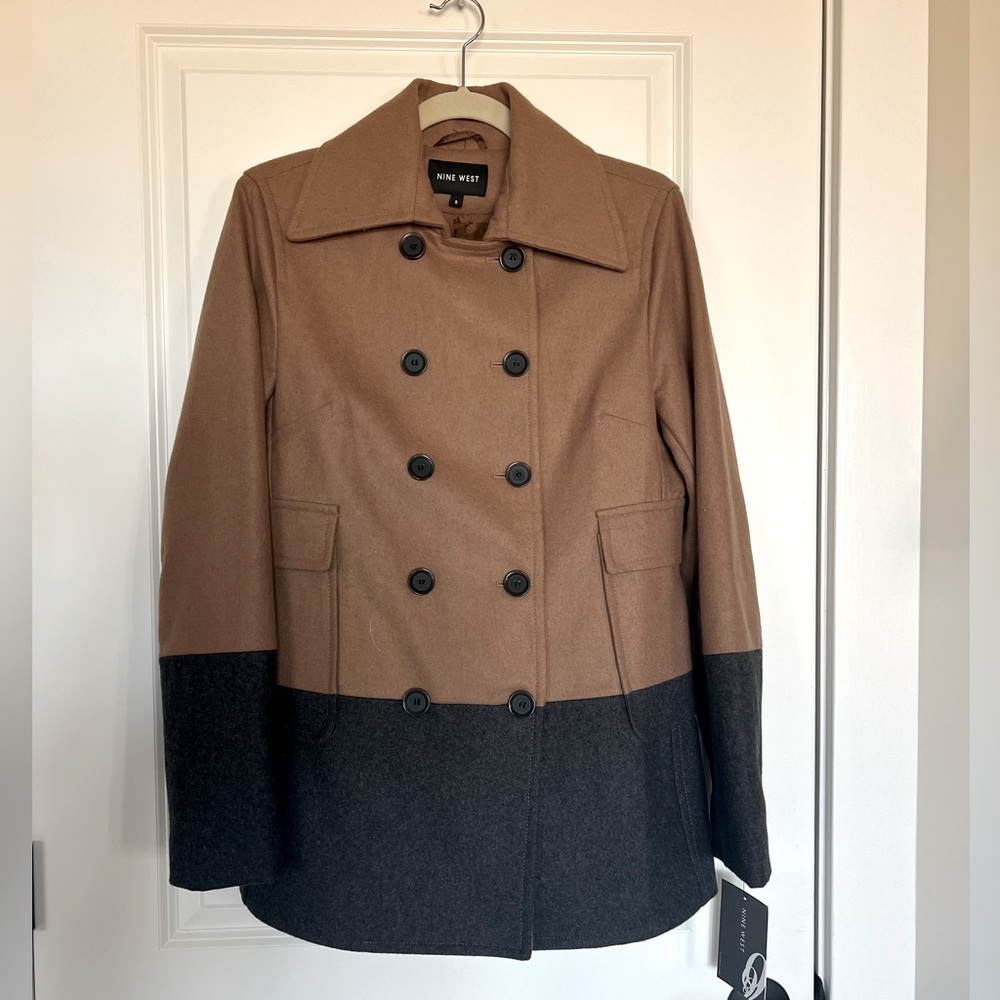 NWT Nine West Peacoat Midweight Wool SZ 8
